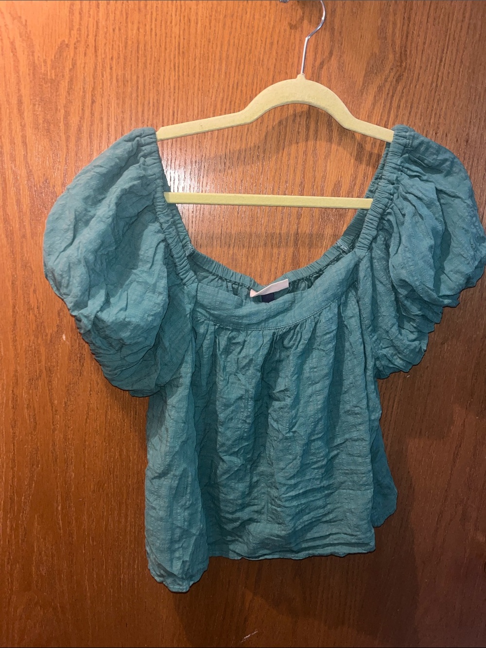 Universal Thread Teal Puff Sleeve Off-Shoulder Blouse